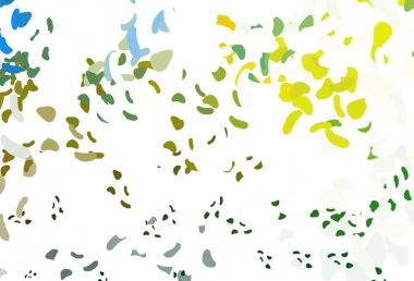 Açık mavi, rastgele şekilli sarı vektör dokusu. Rastgele şekillerle soyut tarzda dekoratif tasarım. Kartvizitiniz için modern tasarım.