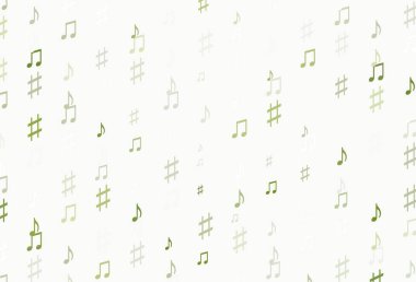 Müzik sembollü soyut vektör arkaplanı. Soyut tarzda dekoratif tasarım ve müzik şekilleri. Fasion dergileri için şablon. 