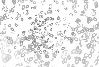 Light Silver, daire şekilli gri vektör düzeni. Bulanık dekoratif tasarım baloncuklu soyut tarzda. Suyun deseni, yağmur damlaları.