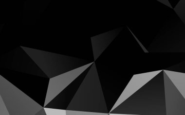 Koyu Gümüş, gri vektör üçgen mozaik şablon.