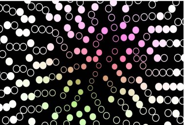 Koyu pembe, daireli yeşil vektör şablonu. Bulanık dekoratif tasarım baloncuklu soyut tarzda. Suyun deseni, yağmur damlaları.