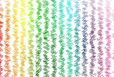 Hafif çokrenkli, dar çizgileri olan gökkuşağı vektör deseni. Sopalı modern geometrik soyut çizim. Web siteleri, iniş sayfaları için desen.