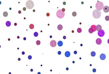 Aydınlık Çokrenkli, daire şekilli Gökkuşağı vektör düzeni. Soyut arka planda bulanık kabarcıklar ve renkli gradyan. Güzel web siteleri için desen.