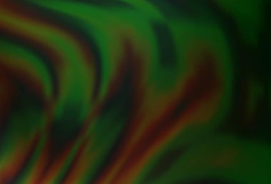 Lav şekilli koyu yeşil vektör deseni. Mermer şeklinde parlak eğri çizimler. İşiniz için en iyi bulanık tasarım..