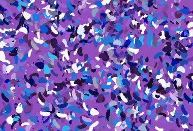 Açık pembe, kaotik şekilli mavi vektör deseni. Rastgele şekillerle soyut tarzda dekoratif tasarım. İşiniz için en iyi akıllı tasarım.