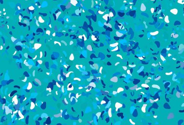 Kaotik şekilli açık mavi vektör deseni. Modern tarzda değişen renkli kaotik formlar. Duvar kağıtları için zarif tasarım.