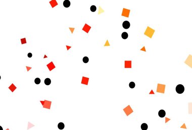 Açık Kırmızı, kristalli, daireli, kareli sarı vektör şablonu. Daireler, çizgiler, rengarenk eşkenar dörtgenler. Duvar kağıtları için şablon.