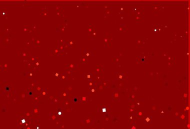 Dairesel ve küplü açık kırmızı vektör dokusu. Daireler, çizgiler, rengarenk eşkenar dörtgenler. İniş sayfası için modern şablon.