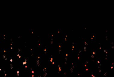 Koyu sarı, kare şeklinde turuncu vektör şablonu. Renkli dikdörtgenlerle modern soyut çizimler. İş broşürleri, broşürler için desen.