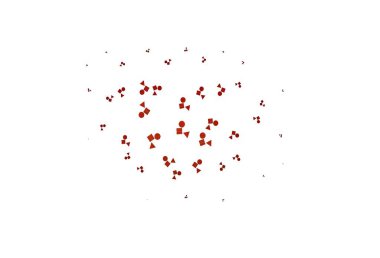 Açık kırmızı vektör arkaplanı çizgiler, daireler, eşkenar dörtgenler. Renkli daireler, üçgenler, kareler çizilmiş bir resim. Reklamınız, posteriniz, afişiniz için en iyi tasarım.