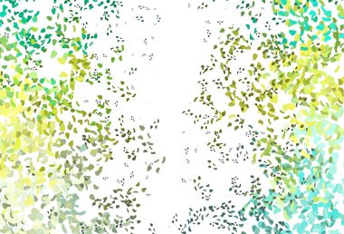 Açık yeşil, soyut şekilli sarı vektör arkaplan. Renkli rastgele şekillerle modern soyut illüstrasyon. Web siteniz için basit tasarım.