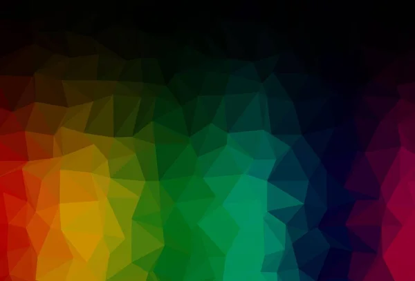 Dark Multicolor Rainbow Vector Wazige Driehoek Textuur Moderne Geometrische Abstracte — Stockvector