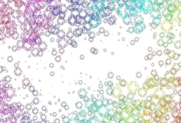Light Multicolor Rainbow Vektor Mall Med Cirklar Vacker Färgad Illustration — Stock vektor