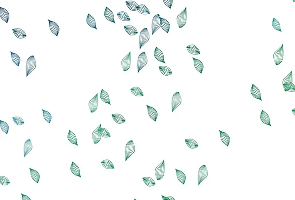 Azul Claro Layout Doodle Vetorial Verde Uma Vaga Ilustração Abstrata —  Vetores de Stock