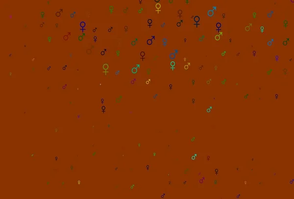 Lätt Flerfärgad Regnbågsvektor Mönster Med Genuselement Abstrakt Illustration Med Färgglada — Stock vektor