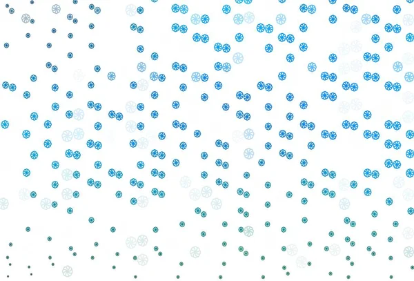 Light Blue Vector Cover Beautiful Snowflakes Snow Blurred Abstract Background — Stock Vector