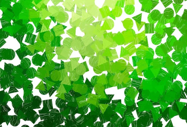 Светло Зеленый Векторный Узор Многоугольном Стиле Кругами Круги Линии Ромб — стоковый вектор