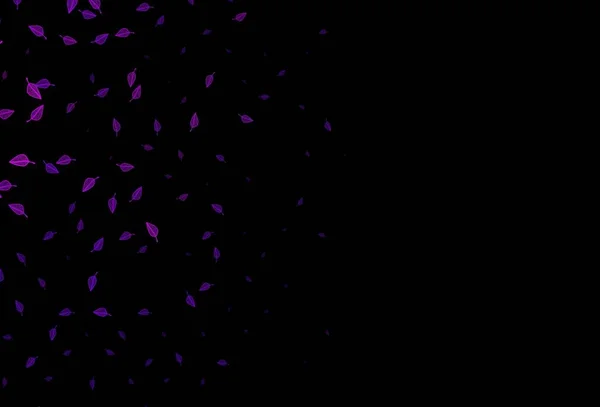 Mörk Rosa Blå Vektorklotter Mönster Med Gradient Färgglada Blad Naturlig — Stock vektor