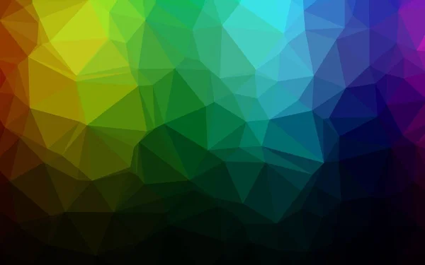 Dark Multicolor Rainbow Vektor Abstrakte Polygonale Hülle — Stockvektor