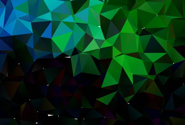 Темно Синій Зелений Векторний Багатокутник Абстрактне Компонування Зразок Полігональними Фігурами — стоковий вектор