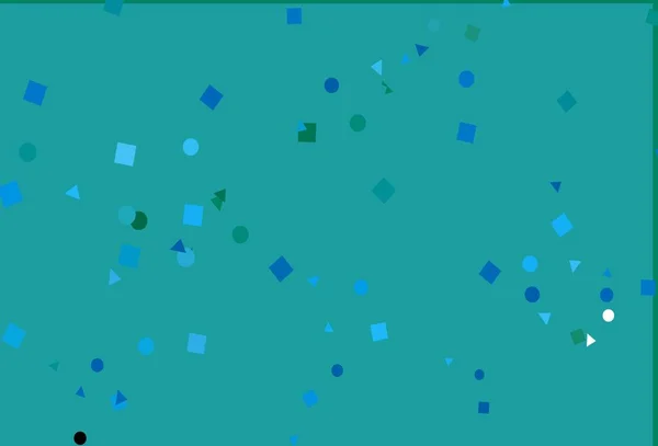 Azul Claro Textura Vectorial Verde Estilo Polivinílico Con Círculos Cubos — Archivo Imágenes Vectoriales