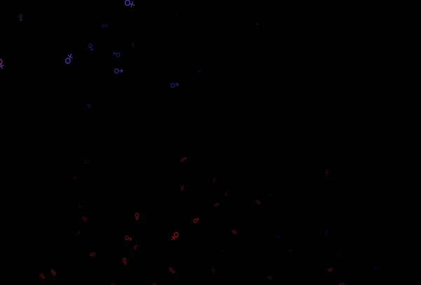 ダークブルー ジェンダー記号付きの赤いベクトルの背景 グラデーション隔離されたカラフルな男の子 抽象的なスタイルの女の子のシンボル テレビCmのためのシンプルなデザイン — ストックベクタ