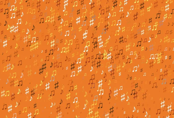 Jaune Clair Fond Vectoriel Orange Avec Symboles Musicaux Clés Musique — Image vectorielle