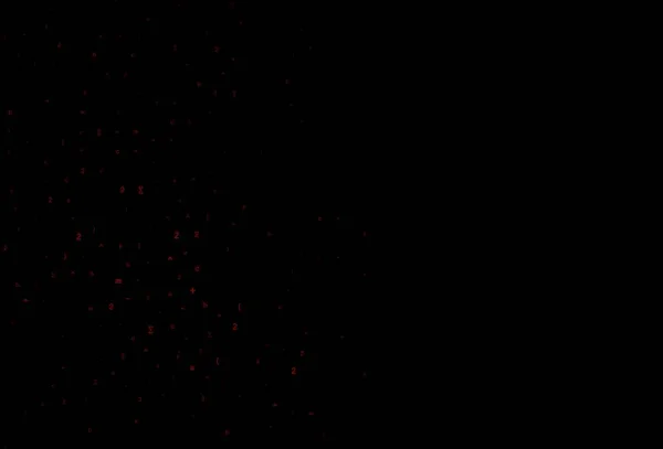 Темно Червоний Векторний Фон Елементами Алгебри Абстрактна Ілюстрація Кольоровими Знаками — стоковий вектор
