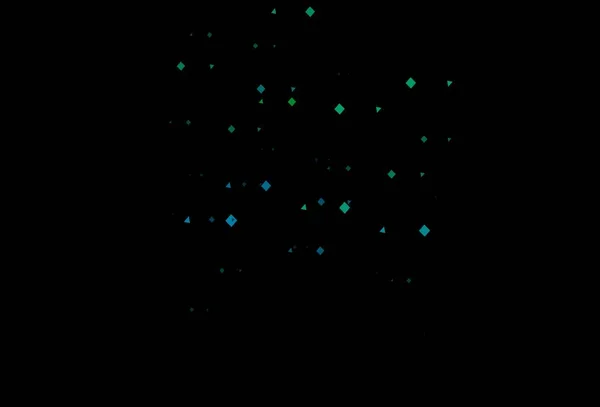 Σκούρο Μπλε Πράσινο Διανυσματικό Φόντο Τρίγωνα Κύκλους Κύβους Διακοσμητικό Σχέδιο — Διανυσματικό Αρχείο