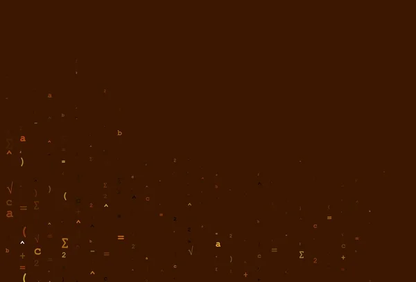 Светло Желтый Оранжевый Вектор Искушают Математическими Симуляторами Иллюстрация Числовыми Символами — стоковый вектор