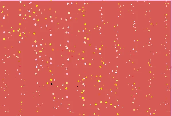Light Pink Yellow Vector Background Triangles Circles Cubes Illustration Set — Vetor de Stock