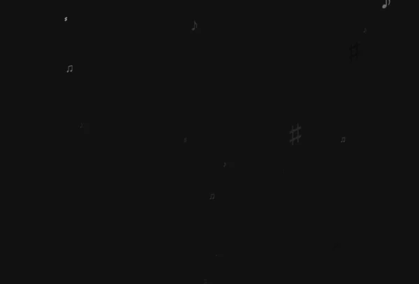 Світло Срібло Сірий Векторний Візерунок Елементами Музики Ізольовані Барвисті Музичні — стоковий вектор