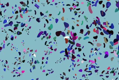 Aydınlık çokrenkli, soyut biçimlere sahip gökkuşağı vektör arkaplanı. Renkli rastgele şekillerle modern soyut illüstrasyon. İşiniz için en iyi akıllı tasarım.