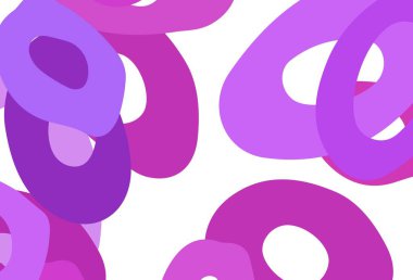 Açık Pembe, noktalı mavi vektör arkaplanı. Parlak renkli soyut çemberlerin olduğu bir resim. Reklamlar, broşürler için desen.