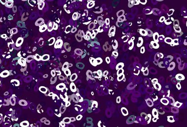 Baloncuklu açık mor vektör arkaplanı. Parlak renkli soyut çemberlerin olduğu bir resim. Güzel web siteleri için desen.