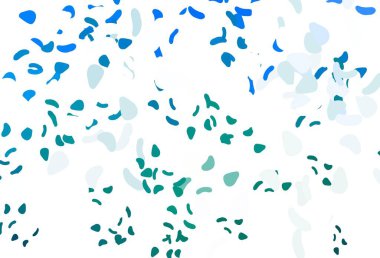 Açık mavi, rastgele şekilli yeşil vektör dokusu. Soyut tarzda rengarenk gradyan şekilleri olan bir resim. Bir cep telefonu için arka plan.