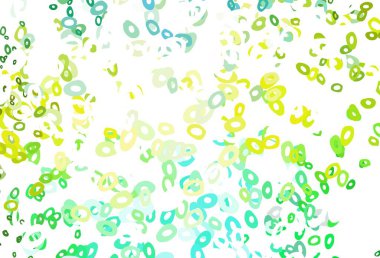 Açık yeşil, daire şekilli sarı vektör düzeni. Parlak renkli soyut çemberlerin olduğu bir resim. Marka kitabınız için şablon.