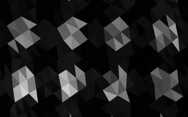 Koyu gümüş, gri vektör üçgen mozaik doku.