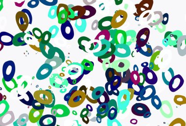 Açık Çokrenkli, diskli Gökkuşağı vektör dokusu. Soyut arka planda bulanık kabarcıklar ve renkli gradyan. Suyun deseni, yağmur damlaları.