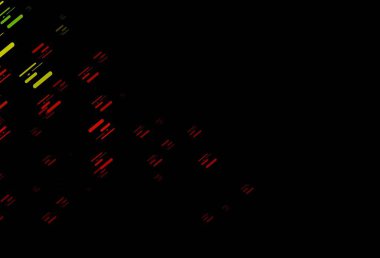 Dar çizgileri olan koyu yeşil, kırmızı vektör deseni. Bulanık dekoratif tasarım basit bir şekilde çizgilerle. Reklamlar, posterler, afişler için desen.