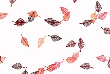 Açık kırmızı el boyalı doku. Origami tarzındaki yaprakların gradyanlı karalama çizimi. Web siteniz için Doodle tasarımı.