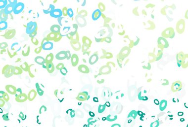 Açık yeşil, noktalı sarı vektör arkaplan. Doğa tarzında renkli baloncuklu soyut illüstrasyon. Posterler, afişler için tasarım.