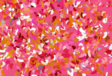 Açık pembe, soyut şekilli sarı vektör arkaplan. Modern tarzda değişen renkli kaotik formlar. Kartvizitiniz için modern tasarım.