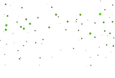 Noktalı açık yeşil vektör arkaplanı. Parlak renkli soyut çemberlerin olduğu bir resim. Suyun deseni, yağmur damlaları.
