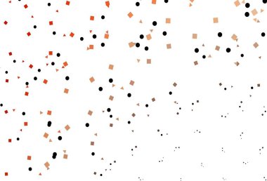 Açık Kırmızı, kristalli, daireli, kareli sarı vektör şablonu. Çemberler, üçgenler ve küplerle soyut gradyan çizimi. İş ilanınız için akıllı tasarım.