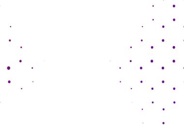 Açık mor arkaplan ve noktalar. Soyut arka planda bulanık kabarcıklar ve renkli gradyan. Suyun deseni, yağmur damlaları.