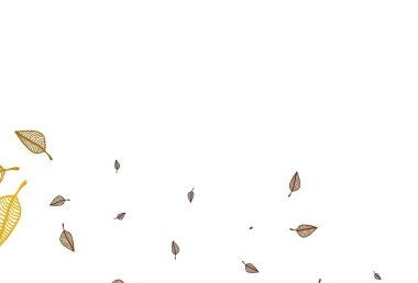 Açık sarı, turuncu vektör karalama arkaplanı. Soyut renkli yapraklarla dekoratif illüstrasyon. İş tasarımınız için yepyeni bir tarz.