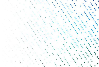 Açık mavi, daire şekilli yeşil vektör düzeni. Bulanık yağmur damlaları olan soyut bir çizim. İş reklamları için tasarım.