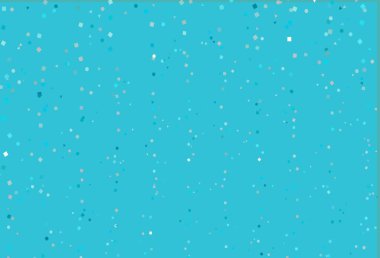 Dairesel çokgen biçiminde hafif BLUE vektör kapağı. Renkli daireler, üçgenler, kareler çizilmiş bir resim. Reklamınız, posteriniz, afişiniz için en iyi tasarım.