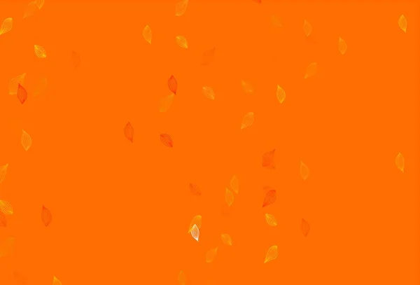 浅黄色 橙色矢量涂鸦覆盖 色彩斑斓的抽象插图 叶子呈涂鸦状 品牌书的样式 — 图库矢量图片